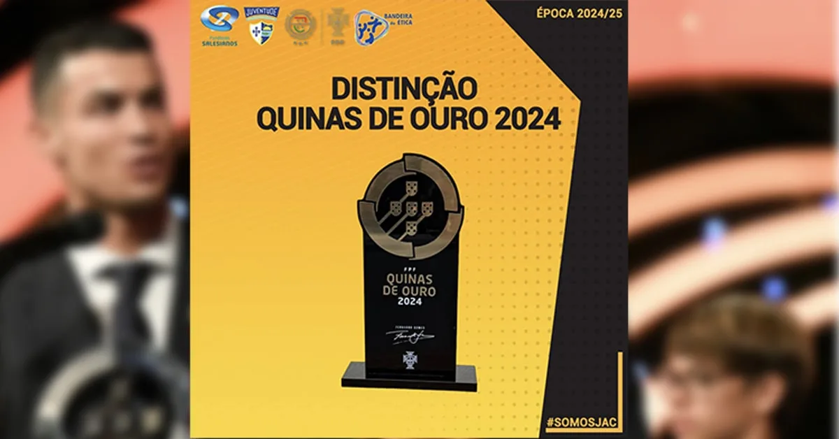 Juventude Atlântico Clube dos Salesianos do Funchal recebe Prémio Quinas de Ouro 2024 Foto © Federação Portuguesa de Futebol